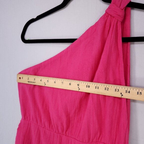 Free People Mini Dress Size Small One Shoulder Side Button Up Ruched Bodycon - Picture 11 of 15